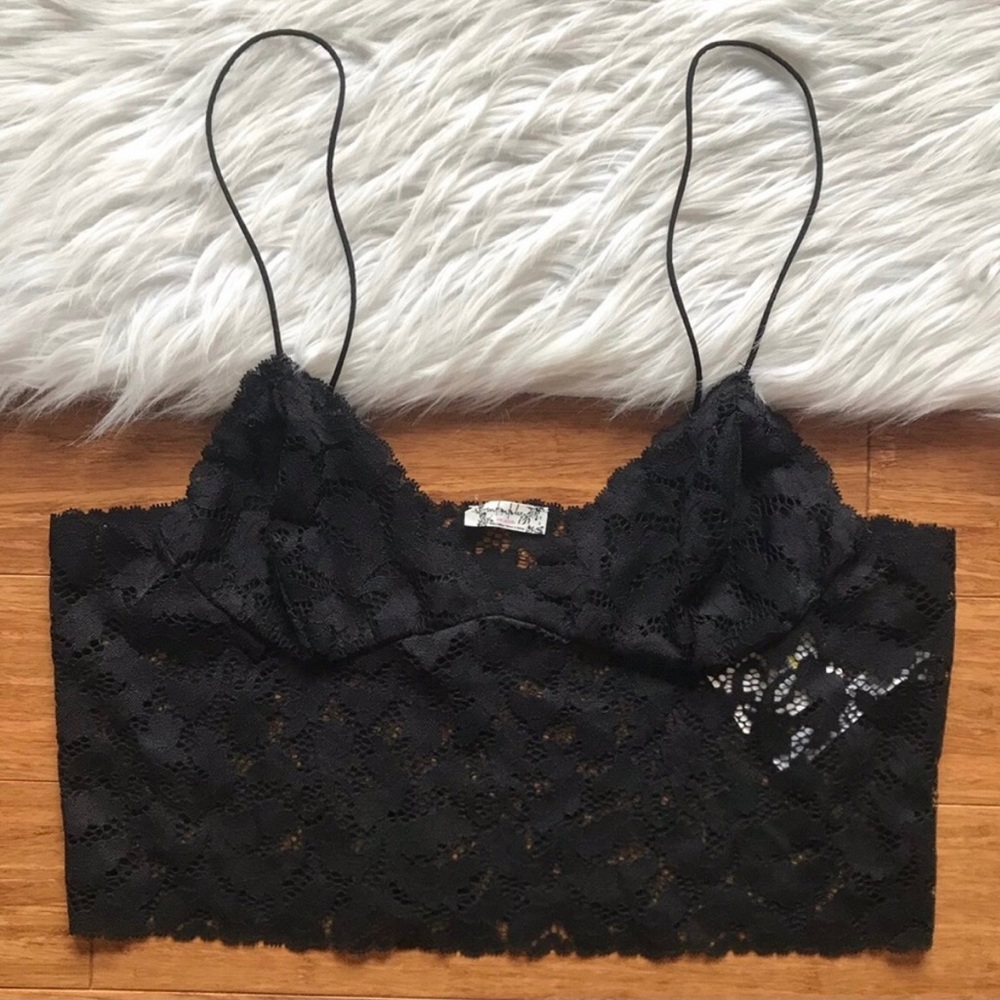 Free People Black Lace Bralette Top